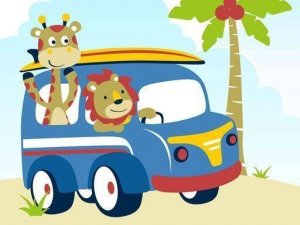 Cute Critters Car Coloring Fun