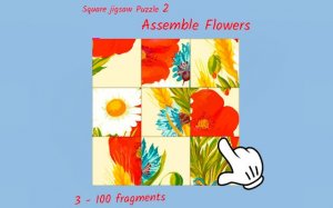 Square Jigsaw Puzzle 2: Assemble Flowers - Free Online Puzzle Game